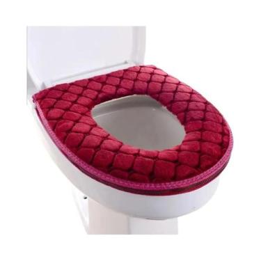 Imagem de Almofada De Assento Sanitário De Pelúcia Longa Lavável Grossa Para Out