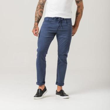 Imagem de Calça Jeans Masculina Skinny Color Cós com Cordão Zune, 36, Azul
