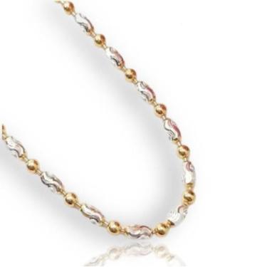 Imagem de Colar Cordão Bolinha Arroz 45cm 3mm Prata 925 Folheado Aouro - Lojas L