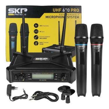 Imagem de Microfone De Mão Duplo Sem Fio Uhf-600 Skp Multifrequencias