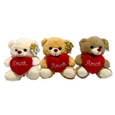 Imagem de Urso de Pelúcia com coração FG9041-Fizzy, Caramelo