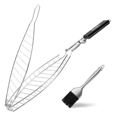 Imagem de Cesto para Grelhar Peixes Penobon em Aço Inoxidável com Pincel