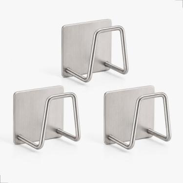 Imagem de Kit 3 Suporte Porta Esponja Bucha Pia Inox Cozinha Organizador Adesivo