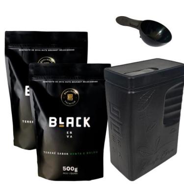 Imagem de Kit Tereré 2 Ervas Mate Tereré Black Erva + Porta Erva Mate Black Erva