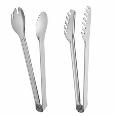 Imagem de Pinça Culinaria 29 Cm Inox Pegadores De Comida Kit 2 Pçs - EM CASA TEM