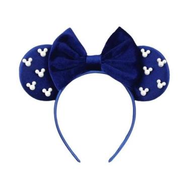 Imagem de Tiara De Veludo Com Orelhas De Rato Para Meninas, Faixa De Cabelo Maci