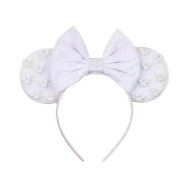Imagem de Tiara De Veludo Com Orelhas De Rato Para Meninas, Faixa De Cabelo Maci