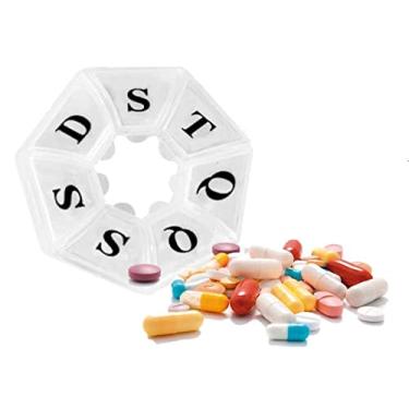 Imagem de Porta Comprimidos Semanal 7 Divisórias Para Guardar Remédios