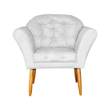 Imagem de Poltrona Decorativa Amélia Pés Palito Suede Branco - DS Estofados