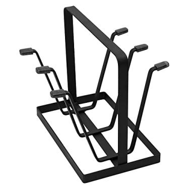 Imagem de Mimo Style Suporte Para 06 Copos, Feito Inteiramente em Ferro na Cor Preta. Produto Ideal Para Manter a Organização de Seu Armário ou Deixar Xícaras a Amostra Para Todos. Design Moderno e Elegante