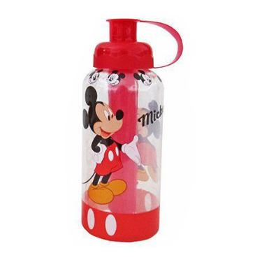 Imagem de Garrafa Squeeze De Plastico Pet Mickey Com Tubo De Gelo Colors 600ml -