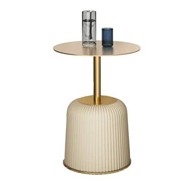 Imagem de Mesa de centro redonda mesa lateral para casa sala de estar sofá decoração lateral pequena mesa de centro quarto ardósia mesa de cabeceira escritório mini mesa de canto de aço inoxidável mesas de canto (cor: a)