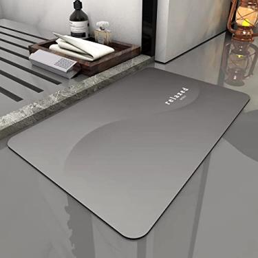 Imagem de SHENGANG Tapete de Banho Tapete de Banheiro Antiderrapante de Secagem Rápida Banheira Área Lateral Tapetes Diatomita Capacho de Casa Tapete de Cozinha, 4,50x70cm