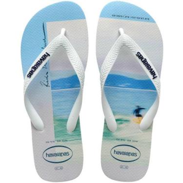 Imagem de Chinelo Havaianas Masculino Hype 43/4 Branco/Marinho - Taiwan Collecti