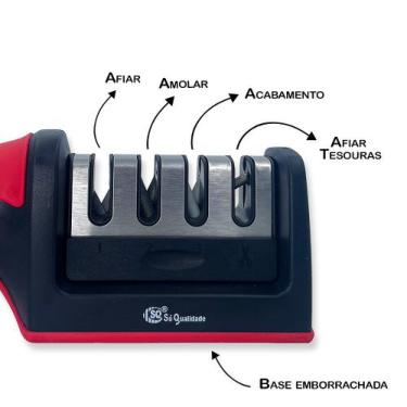 Imagem de Amolador Afiador De Facas 4 Opções De Afiar Profissional - Sq - Só Qua