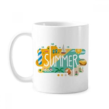 Imagem de Caneca com ilustração de temporada de verão cerâmica xícara de porcelana de café louça