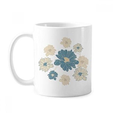 Imagem de Flor planta azul crisântemo caneca cerâmica café porcelana xícara louça