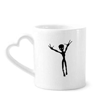 Imagem de Caneca alienígena universo e espaço café cerâmica copo de coração de vidro