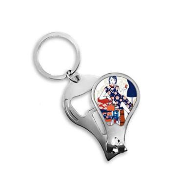 Imagem de Abridor de cortador de unhas de beleza branca cultura chinesa chaveiro tesoura