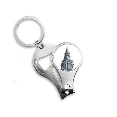 Imagem de Bell Tower Landmark Sketch Nail Nipper Ring Chaveiro Abridor de Garrafas Cortador