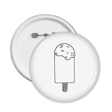 Imagem de Detalhe em preto de sorvete de gergelim com alfinetes redondos, emblema, acessório, decoração, 5 peças