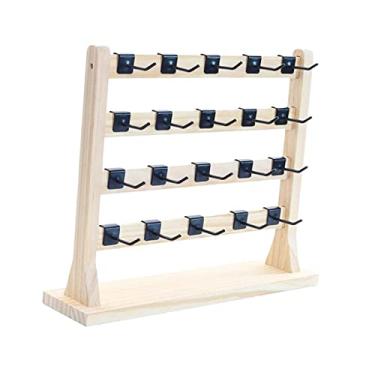 Imagem de simhoa Suporte de exibição de com ganchos cabide decoração exibição bandeja titular 4 camadas para desktop armário casa quarto