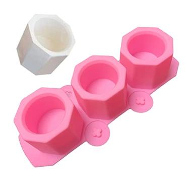 Imagem de Moldes de silicone para mini vaso de flores, molde de silicone para plantas suculentas, moldes de gesso de cimento de concreto, sabonetes de vela de silicone, molde de resina, moldes de vidro de shot de gelo para artesanato faça você mesmo