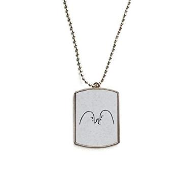 Imagem de DIYthinker Colar para animais de estimação com pingente de corrente de aço inoxidável para luta livre preto fofo