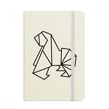 Imagem de Caderno em formato geométrico abstrato de cachorro origami com capa dura em tecido