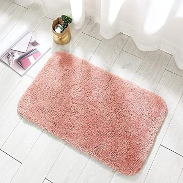 Imagem de jia cool, Tapete de banheiro de espuma viscoelástica espessa, 100 x 150 cm, acolchoado, tapetes macios, absorventes de , lavável na máquina, tapete de luxo confortável para banheiro, rosa