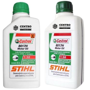 Imagem de KIT Com 2 Unidades de Óleo 2 Tempos Castrol Stihl 500ml Lubrificante Ideal Para Reduzir o Acúmulo de Resíduos de Carbono