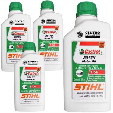 Imagem de KIT Com 4 Unidades de Óleo 2 Tempos Castrol Stihl 8017H 500ml Ideal Para Roçadeiras 2 Tempos Stihl, Vulcan, Kawashima, Nakashi, Toyama entre outros