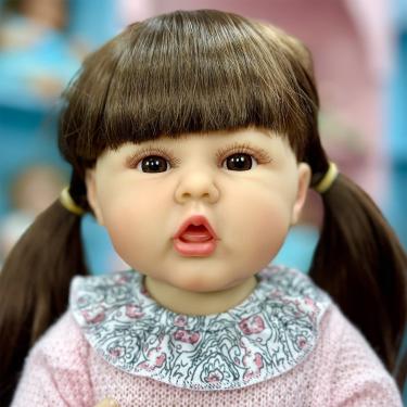 Imagem de SHENGX Bonecas reborn realistas de 22 polegadas,bebe reborn menina - corpo macio boneca realista reborn boneca realista silicone vinil bebê presente real da boneca,Girl