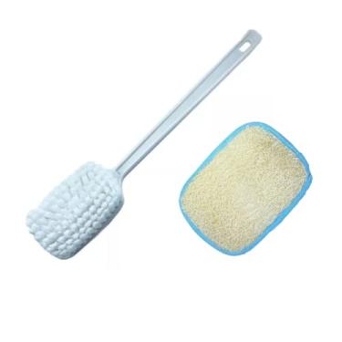 Imagem de Kit Escova De Banho Macia Cabo Longo E Bucha Vegetal Natural