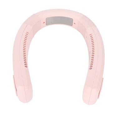 Imagem de Zerodis Ventilador portátil 4000-5500rpm bateria 4000mAh design ergonômico ventilador de pescoço para escola, ao ar livre, casa (rosa)