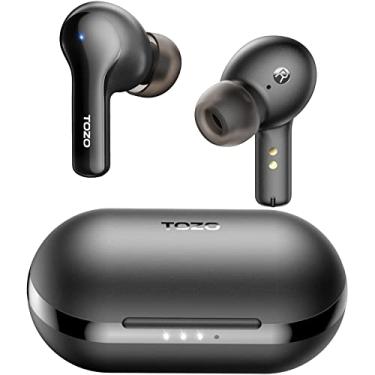 Imagem de TOZO A2 Mini Fones de ouvido sem fio Bluetooth 5.3 em fones de ouvido leves Microfone embutido, à prova d'água IPX5, som envolvente Fone de ouvido com conexão de longa distância, Preto