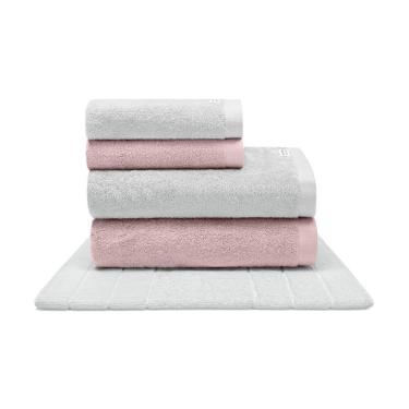 Imagem de Jogo de Banho Gigante 5 Peças Egípcio Murano Prata/Rose