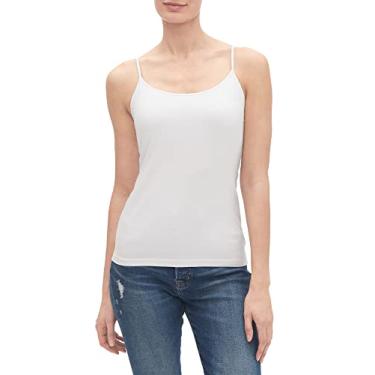 Imagem de GAP Camiseta feminina justa branca G/T, Branco óptico, Small Tall