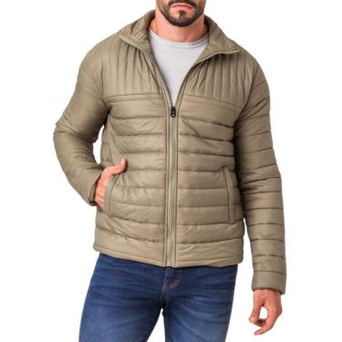 Imagem de Jaqueta Masculina Puffer Nylon com Ziper Verde Militar
