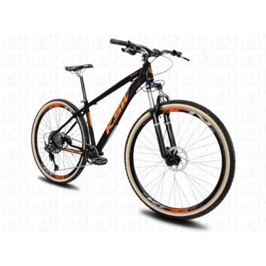 Imagem de Bicicleta Aro 29 KSW XLT100 Com 12 Toda Relação 1x12 Completa Absolute Catraca 11/52 dentes Freio Hidraulico Suspensão com trava,17,Preto Laranja
