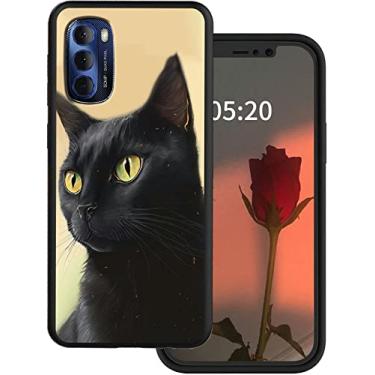 Imagem de Rossy Capa para Moto G Stylus 5G 2022 com gato preto padrão elegante para mulheres homens capa protetora de telefone à prova de choque de silicone TPU macio para Motorola Moto G Stylus 5G 2022