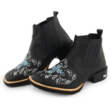 Imagem de Bota Country Feminina Bico Quadrado Cano Curto 4010 TX Boné-Feminino