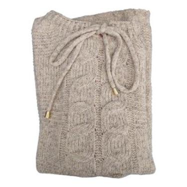 Imagem de Poncho Tricot Mousse Premium Gordão Na Gola Inverno Frio Top-Feminino