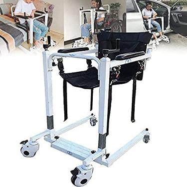 Imagem de Elevador de paciente portátil, cadeira de rodas de transporte de aço, elevador multifuncional de transferência de paciente de corpo inteiro para idosos com deficiência com assento acolchoado