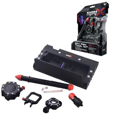 Imagem de SpyX / Kit de ferramentas de caneta espiã - Equipamento de bolso para crianças espiãs. Caneta de tinta desaparecendo, detector de movimento, lanterna, telescópio, tubo de dobra de luz. Aprendizagem