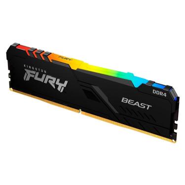 Imagem de Memória Kingston Fury Beast RGB 16GB DDR4 3200 Mhz On-Die Preto - KF432C16BB2A/16