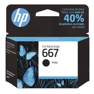 Imagem de Cartucho de Tinta HP 667 Preto - 3YM79AB