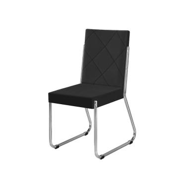 Imagem de Cadeira de Jantar Aço Nobre Liz com Encosto e Assento Estofados Revestidos em Suede