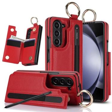 Imagem de Asuwish Capa de telefone para Samsung Galaxy Z Fold 6 5G 2024 capa carteira com compartimento para cartão de crédito S Pen SPen suporte fino robusto bolsa móvel anel acessórios para celular ZFold6 Z6