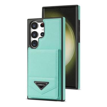 Imagem de Capa carteira de couro Solt para cartões verticais para Samsung S23 Ultra S22 S20 S21 PLUS S22 S23FE A54 A53 A13 A04 A51A52S 5G Capa de suporte, verde, para Samsung A12 5G